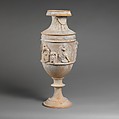 Terracotta vase with relief decoration, Terracotta, Greek, South Italian, Tarentine