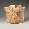 Terracotta bridge-spouted jar, Terracotta, Minoan