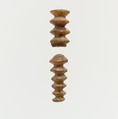 Serpentine (?) pendant fragments with transverse grooves, Serpentine?, Minoan