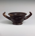 Terracotta cup-kantharos (drinking cup), Terracotta, Greek, Attic