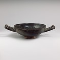 Terracotta stemless kylix (drinking cup), Terracotta, Greek, South Italian, Campanian