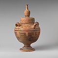 Terracotta spouted jar with lid, Terracotta, Cypriot