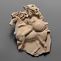 Terracotta relief of a horseman, Terracotta, Greek, South Italian, Tarentine