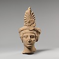 Terracotta head of a young man, Terracotta, Greek, South Italian, Tarentine