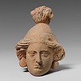 Terracotta head of a woman, Terracotta, Greek, South Italian, Tarentine