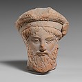 Terracotta head of a man, Terracotta, Greek, South Italian, Tarentine
