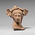 Terracotta head of a youth, Terracotta, Greek, South Italian, Tarentine