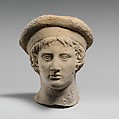Terracotta head of a youth, Terracotta, Greek, South Italian, Tarentine