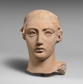 Terracotta head of a young man, Terracotta, Greek, South Italian, Tarentine