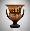 Terracotta calyx-krater (bowl for mixing wine and water), Terracotta, Greek, Boeotian