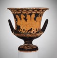 Terracotta calyx-krater (bowl for mixing wine and water), Terracotta, Greek, Boeotian