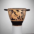 Terracotta skyphos (deep drinking cup), Attributed to the Painter of the Villa Giulia 1664, Terracotta, Etruscan, Faliscan