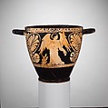 Terracotta skyphos (deep drinking cup), Attributed to the Painter of the Villa Giulia 1664, Terracotta, Etruscan, Faliscan
