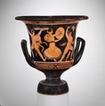 Terracotta calyx-krater (vase for mixing wine and water), Terracotta, Greek, Attic