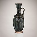 Terracotta lekythos (oil flask), Terracotta, Greek, Boeotian