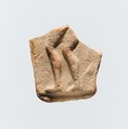 Fragment of a terracotta plaque, Terracotta, Greek, Cretan