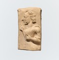 Fragment of a terracotta plaque, Terracotta, Greek, Cretan