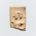 Fragment of a terracotta plaque, Terracotta, Greek, Cretan