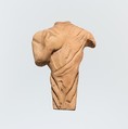 Terracotta statuette of a draped figure, probably female, Terracotta, Greek, Cretan