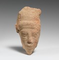 Fragment of a terracotta head, Terracotta, Greek, Cretan