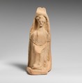 Terracotta statuette of a seated female figure, Terracotta, Greek