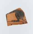 Fragment of a terracotta neck-amphora (jar), Terracotta, East Greek, Clazomenian