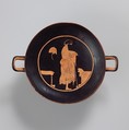 Terracotta kylix (drinking cup), Apollodoros, Terracotta, Greek, Attic