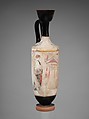 Terracotta lekythos (oil flask), Attributed to the Painter of Berlin 2464, Terracotta, Greek, Attic
