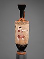 Terracotta lekythos (oil flask), Klügmann Painter, Terracotta, Greek, Attic