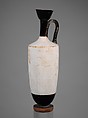 Terracotta lekythos (oil flask), Terracotta, Greek, Attic
