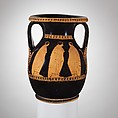 Terracotta pelike (wine jar), Attributed to the Painter of Munich 2365, Terracotta, Greek, Attic
