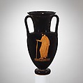 Terracotta Nolan neck-amphora (jar), Attributed to the Westreenen Painter, Terracotta, Greek, Attic