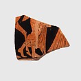 Fragment of a terracotta kylix (drinking cup), Attributed to Euphronios, Terracotta, Greek, Attic