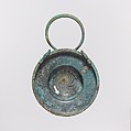 Bronze strainer with loop handle, Bronze, Etruscan