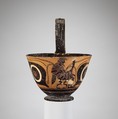 Terracotta kyathos (cup-shaped ladle), Attributed to the Group of Berlin 2095, Terracotta, Greek, Attic