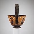 Terracotta kyathos (cup-shaped ladle), Attributed to the Group of Berlin 2095, Terracotta, Greek, Attic