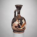 Terracotta squat lekythos (oil jar), Terracotta, Greek, Attic