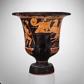 Terracotta calyx-krater (vase for mixing wine and water), Terracotta, Greek, Attic