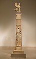 Marble stele (grave marker) of a youth and a little girl, Marble, Greek, Attic