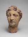 Terracotta head of a woman, Terracotta, Greek, South Italian, Tarentine