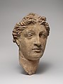 Terracotta head of a woman, Terracotta, Greek, South Italian, Tarentine