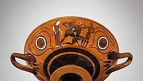 Terracotta kylix: eye-cup (drinking cup), Terracotta, Greek, Attic