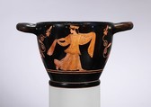 Terracotta skyphos (deep drinking cup), Attributed to the Lewis Painter, Terracotta, Greek, Attic