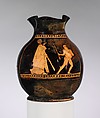 Terracotta oinochoe: chous (jug), Terracotta, Greek, Attic