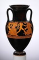 Terracotta Nolan neck-amphora (jar), Attributed to the Oionokles Painter, Terracotta, Greek, Attic