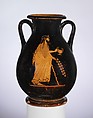 Terracotta pelike (jar), Attributed to the Geras Painter, Terracotta, Greek, Attic
