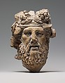 Terracotta head of Dionysos, Terracotta, Greek or Roman