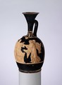 Terracotta lekythos (oil flask), Terracotta, Greek, Attic