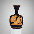 Terracotta squat lekythos (oil flask), Terracotta, Greek, Attic
