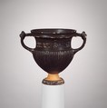 Terracotta kantharos (drinking cup with high handles), Terracotta, Greek, South Italian, Apulian, Gnathian